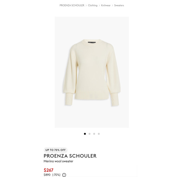 Proenza Shouler designer knit Merino wool plain sweater lg - Picture 2 of 14